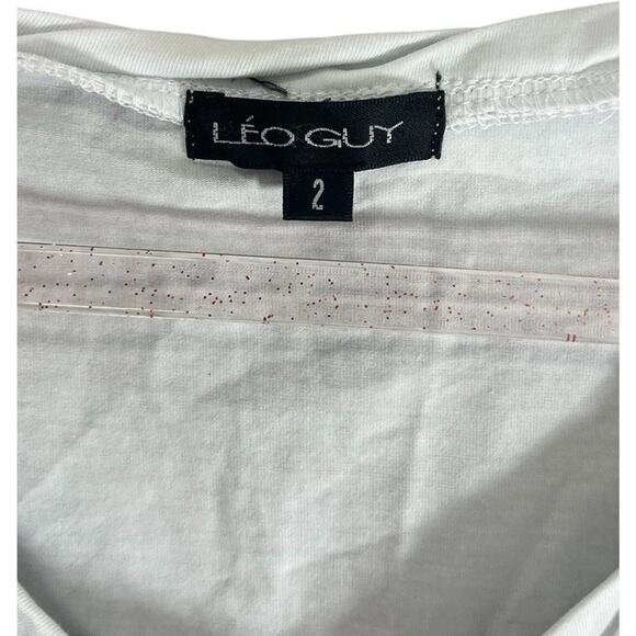 T-shirt Women’s Black White Rose Studded Small Graphic Y2K V-neck Leo Guy 90s - Picture 10 of 11